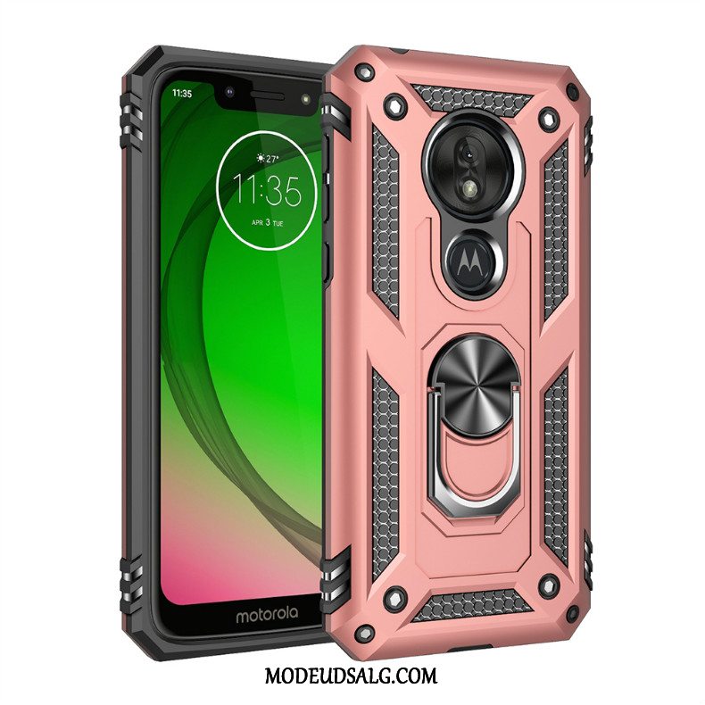 Moto G7 Play Etui Rød Bil Magnetisk Tre Forsvar Cover