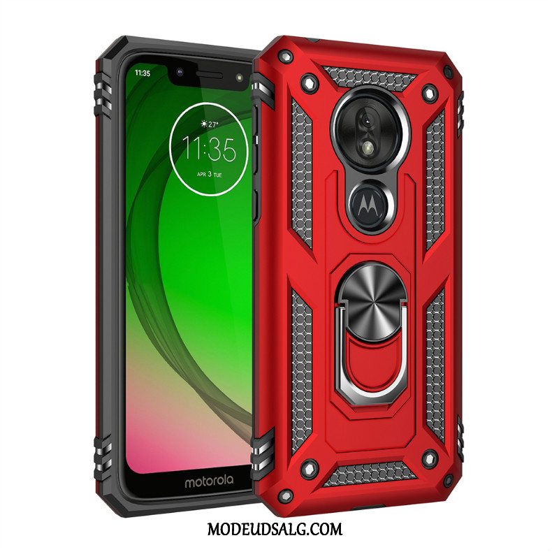 Moto G7 Play Etui Rød Bil Magnetisk Tre Forsvar Cover