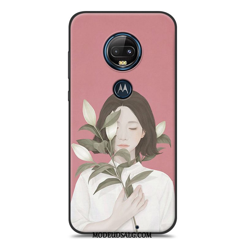 Moto G7 Plus Etui / Cover Lille Sektion Silikone Kunst Frisk Hvid