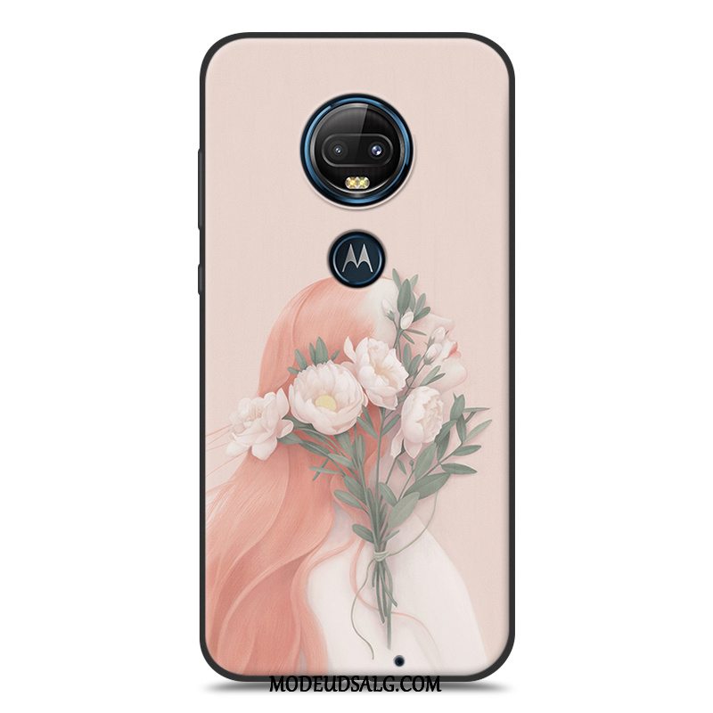 Moto G7 Plus Etui / Cover Lille Sektion Silikone Kunst Frisk Hvid