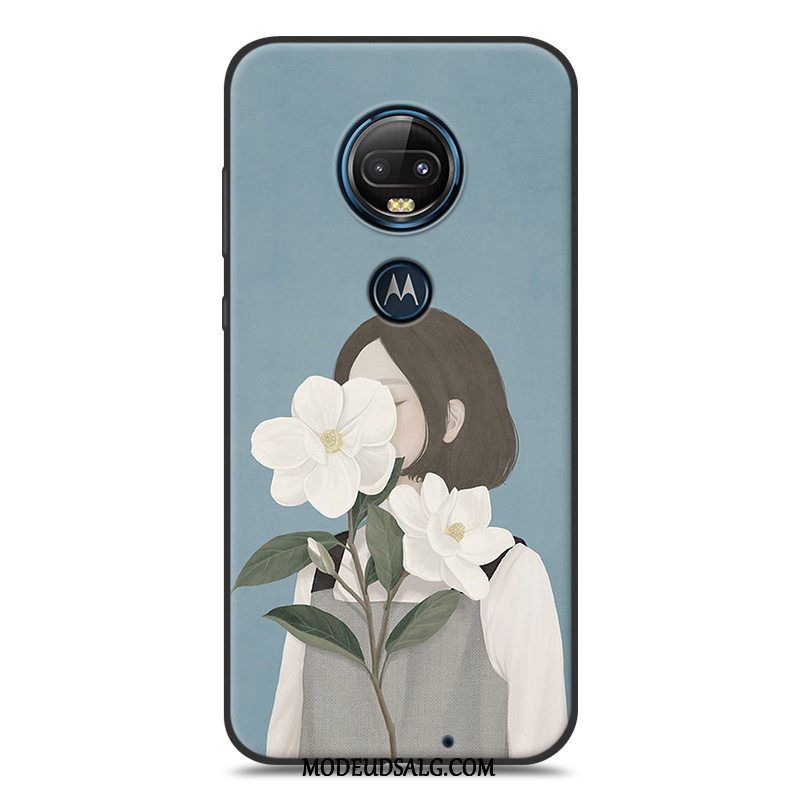 Moto G7 Plus Etui / Cover Lille Sektion Silikone Kunst Frisk Hvid