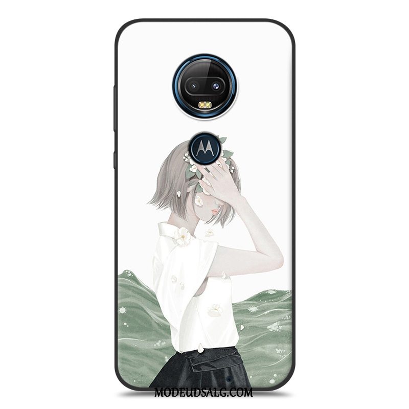 Moto G7 Plus Etui / Cover Lille Sektion Silikone Kunst Frisk Hvid