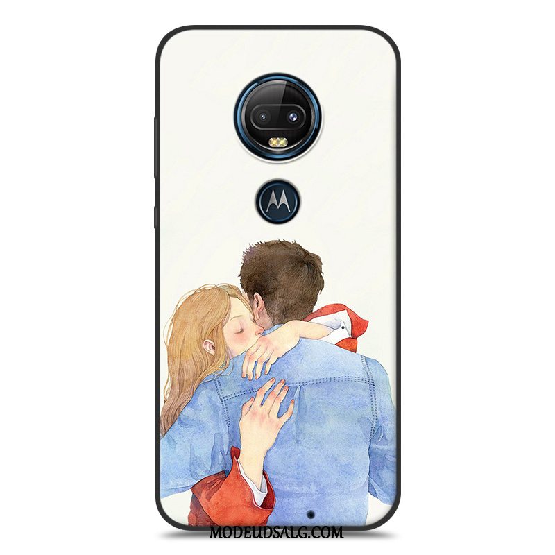 Moto G7 Plus Etui / Cover Lille Sektion Silikone Kunst Frisk Hvid