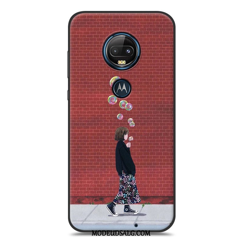 Moto G7 Plus Etui / Cover Lille Sektion Silikone Kunst Frisk Hvid