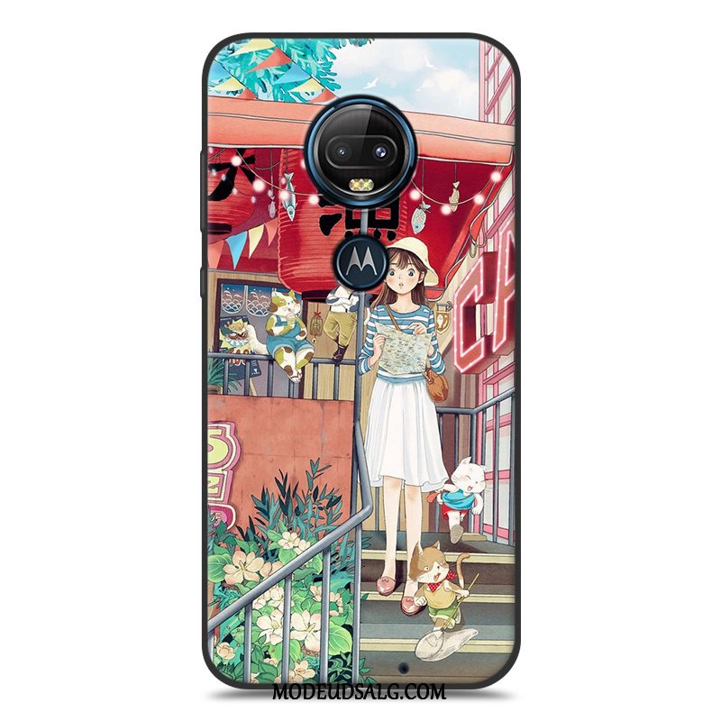 Moto G7 Plus Etui / Cover Lille Sektion Silikone Kunst Frisk Hvid