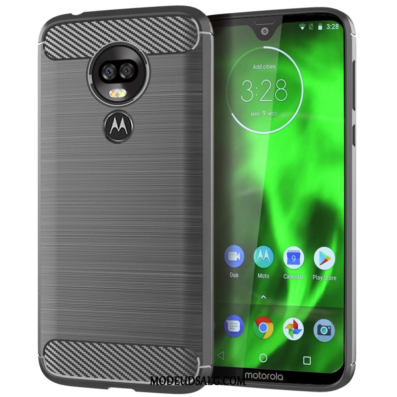 Moto G7 Plus Etui Rød Mønster Cover Silke Blød