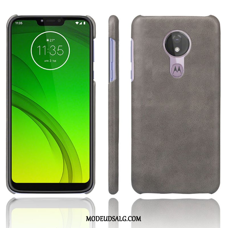 Moto G7 Power Etui Beskyttelse Grå Dyb Farve Vintage Cover