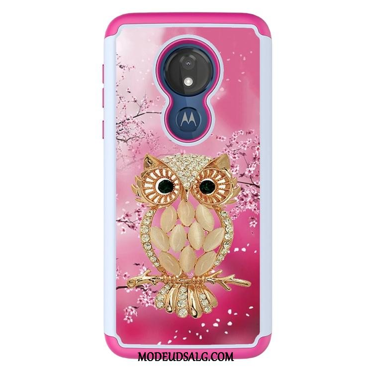 Moto G7 Power Etui Beskyttelse Klud Cartoon Malet Sort