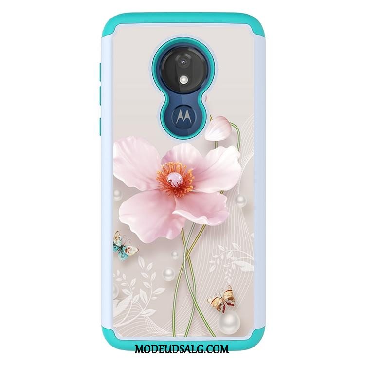 Moto G7 Power Etui Beskyttelse Klud Cartoon Malet Sort