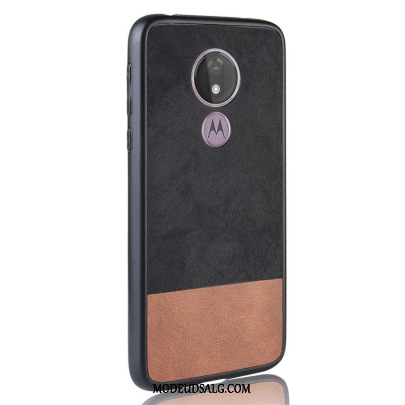 Moto G7 Power Etui Denim Beskyttelse Blandede Farver Sort Cover