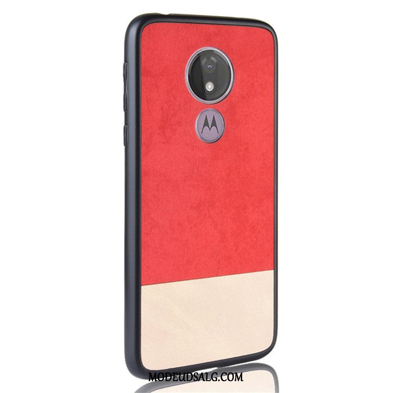 Moto G7 Power Etui Denim Beskyttelse Blandede Farver Sort Cover