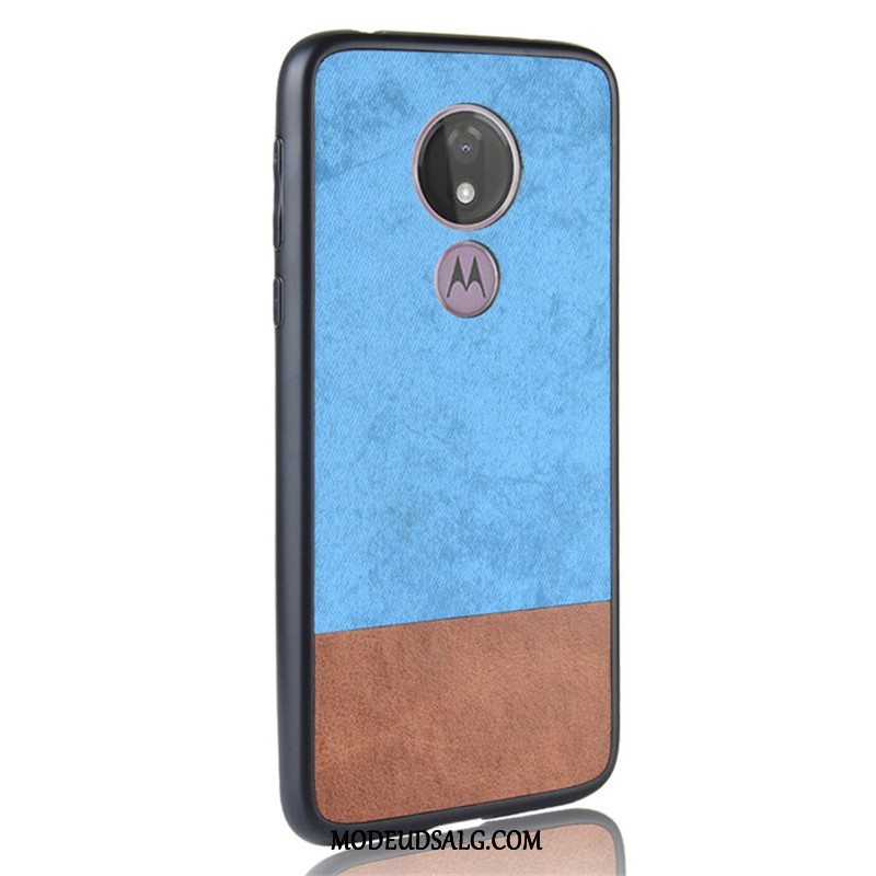 Moto G7 Power Etui Denim Beskyttelse Blandede Farver Sort Cover