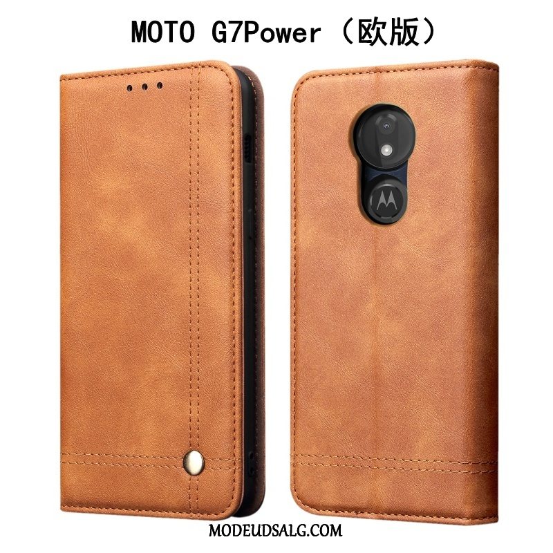 Moto G7 Power Etui Folio Sort Cover Lædertaske Beskyttelse