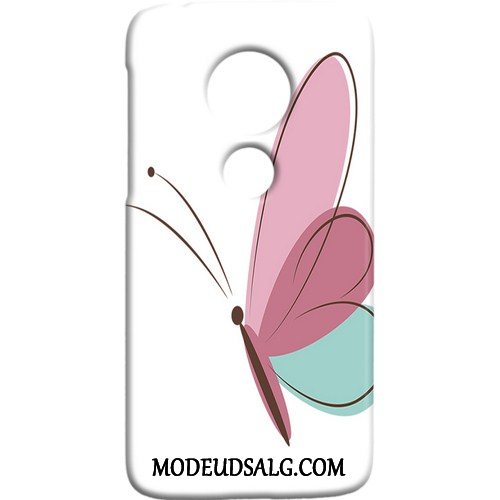 Moto G7 Power Etui Frisk Cover Lilla Nubuck Kunst