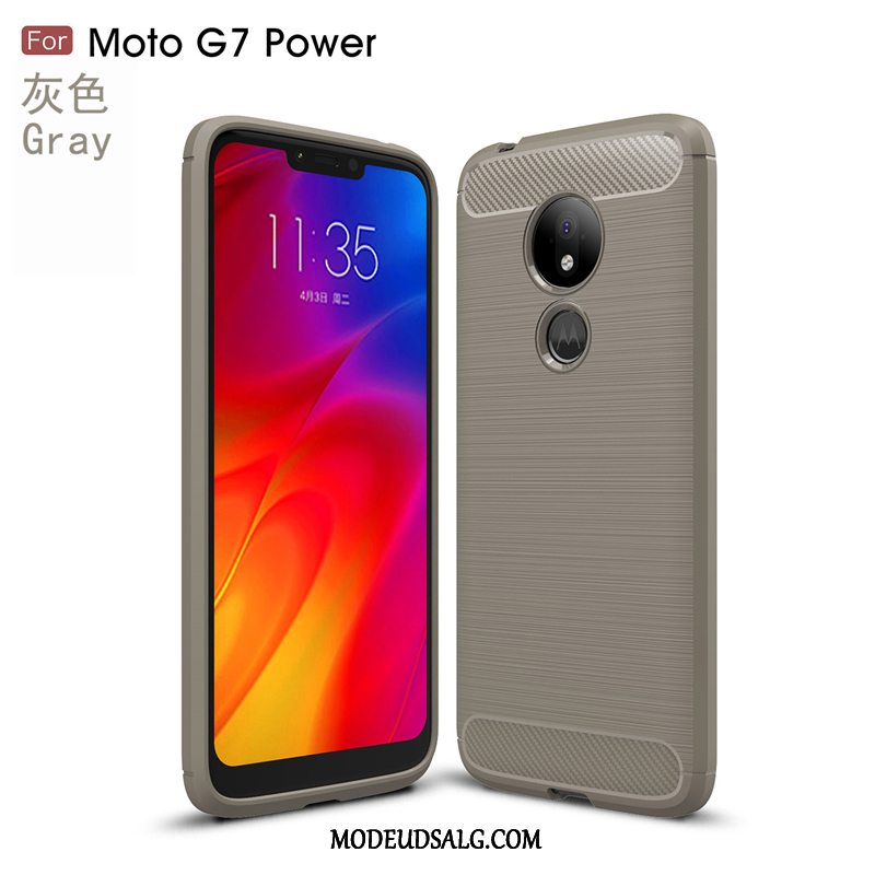 Moto G7 Power Etui Grå Trend Anti-fald Ny Silke