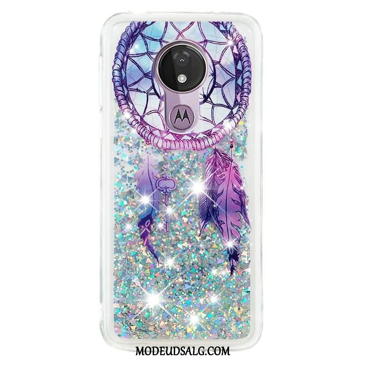 Moto G7 Power Etui Kreativ Lilla Cartoon Smuk Alt Inklusive