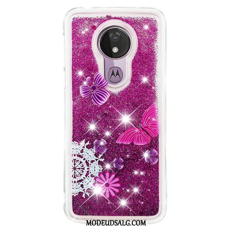 Moto G7 Power Etui Kreativ Lilla Cartoon Smuk Alt Inklusive