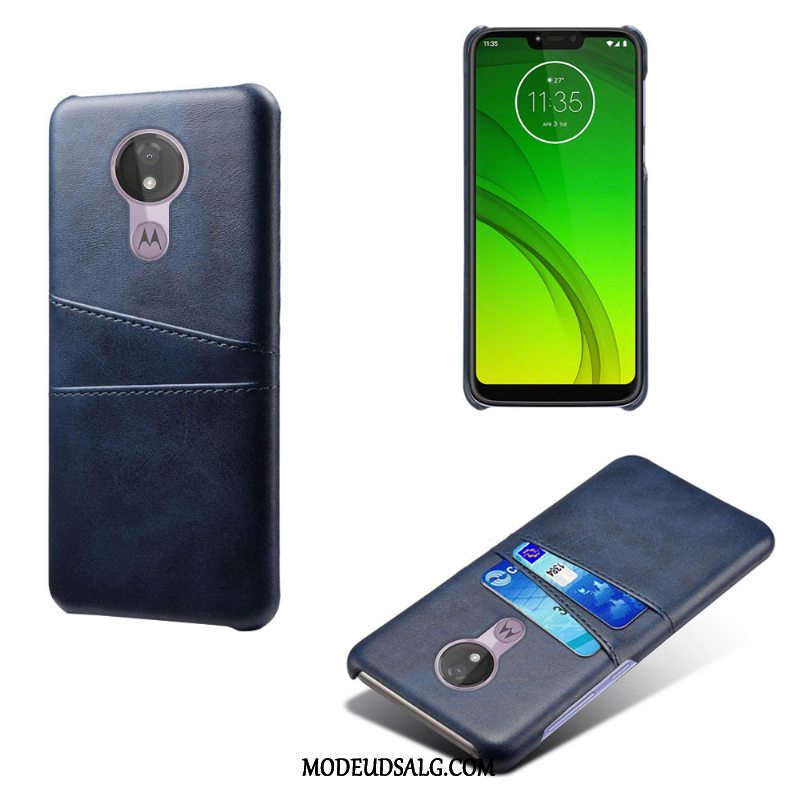 Moto G7 Power Etui Kvalitet Læder Lædertaske Vintage Kort