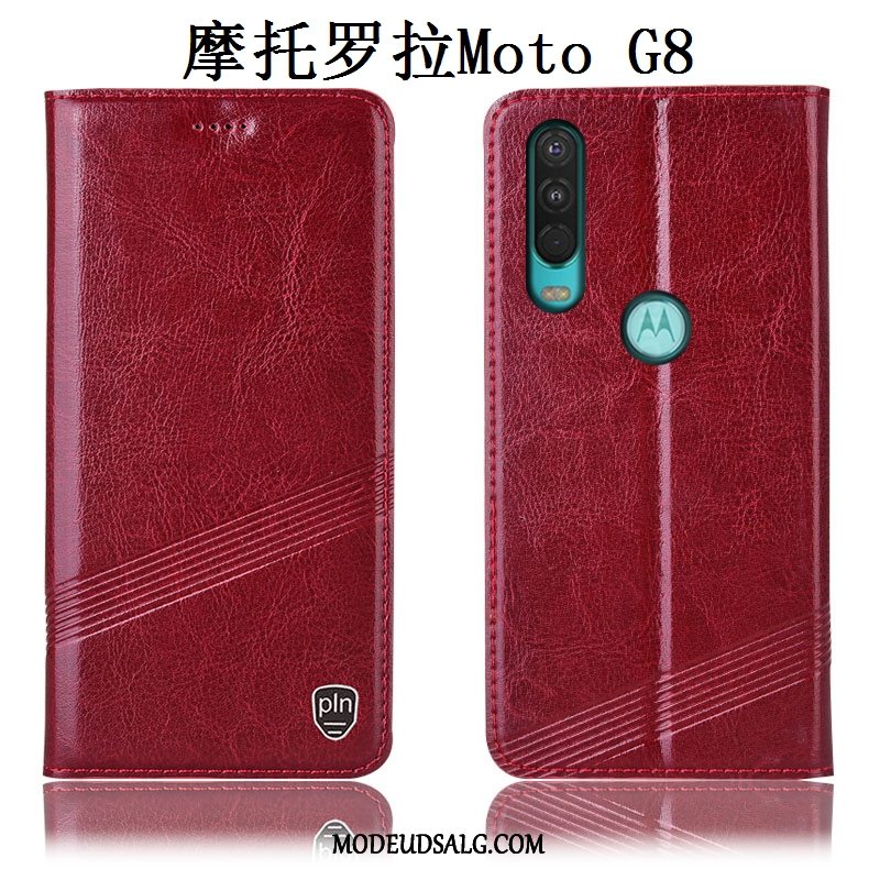 Moto G8 Etui Beskyttelse Anti-fald Alt Inklusive Rød Cover