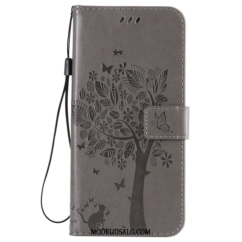 Moto G8 Etui / Cover Tree Rød Alt Inklusive Lædertaske Beskyttelse