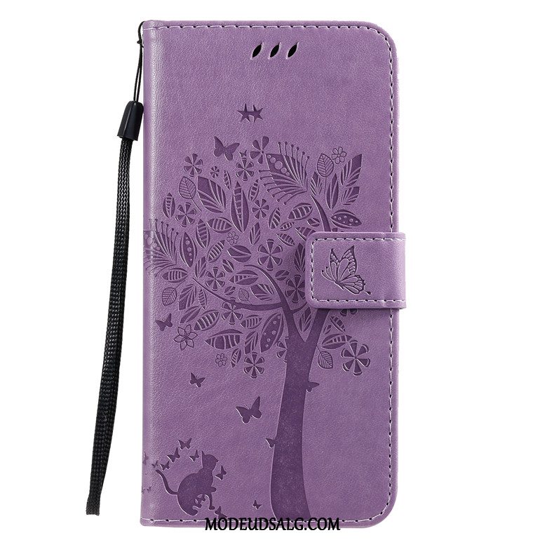 Moto G8 Etui / Cover Tree Rød Alt Inklusive Lædertaske Beskyttelse