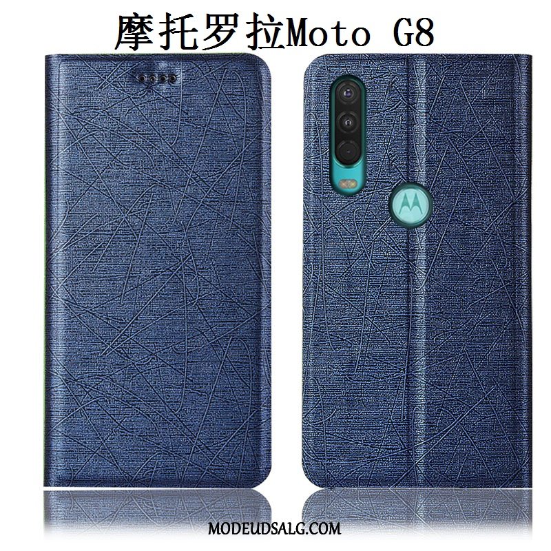 Moto G8 Etui Guld Silke Cover Beskyttelse Anti-fald