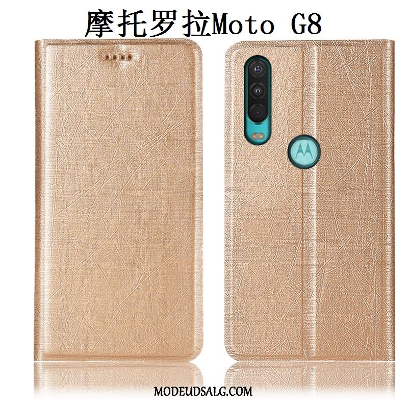 Moto G8 Etui Guld Silke Cover Beskyttelse Anti-fald