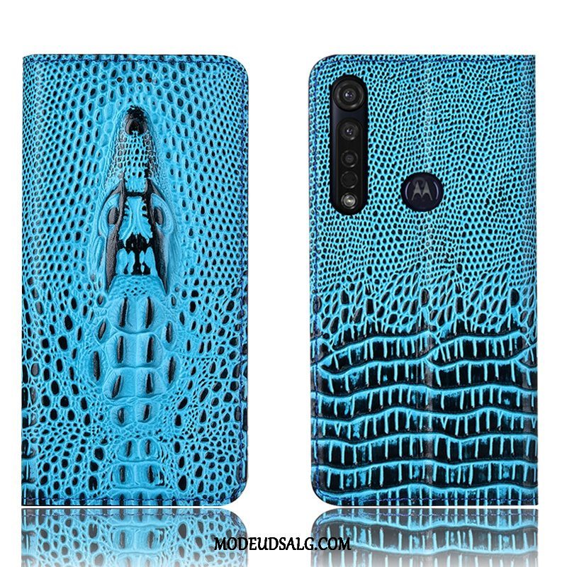 Moto G8 Plus Etui Alt Inklusive Anti-fald Blå Cover Folio