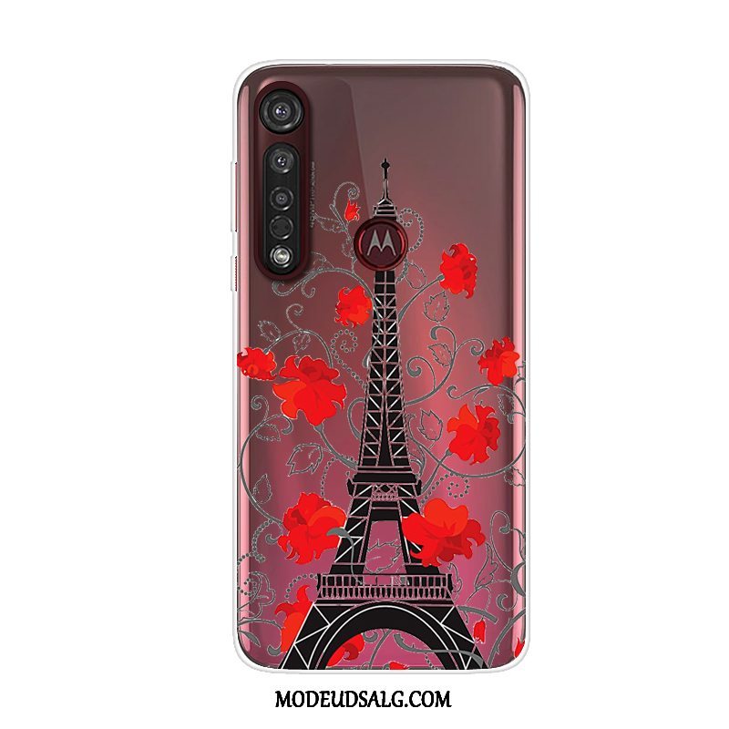 Moto G8 Plus Etui Alt Inklusive Anti-fald Cover Cartoon Rød