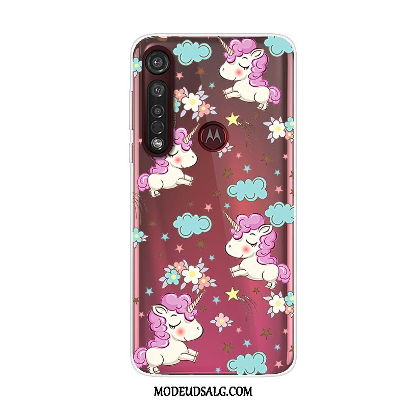 Moto G8 Plus Etui Alt Inklusive Anti-fald Cover Cartoon Rød