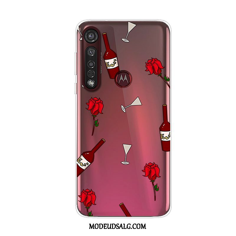 Moto G8 Plus Etui Alt Inklusive Anti-fald Cover Cartoon Rød