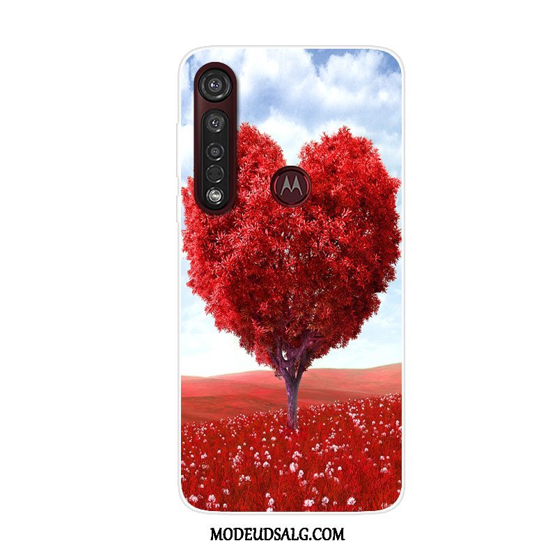 Moto G8 Plus Etui Alt Inklusive Anti-fald Cover Cartoon Rød