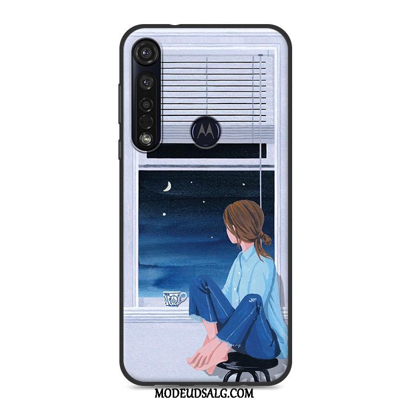 Moto G8 Plus Etui Anti-fald Hvid Cover Af Personlighed Silikone