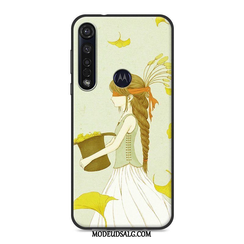 Moto G8 Plus Etui Anti-fald Hvid Cover Af Personlighed Silikone