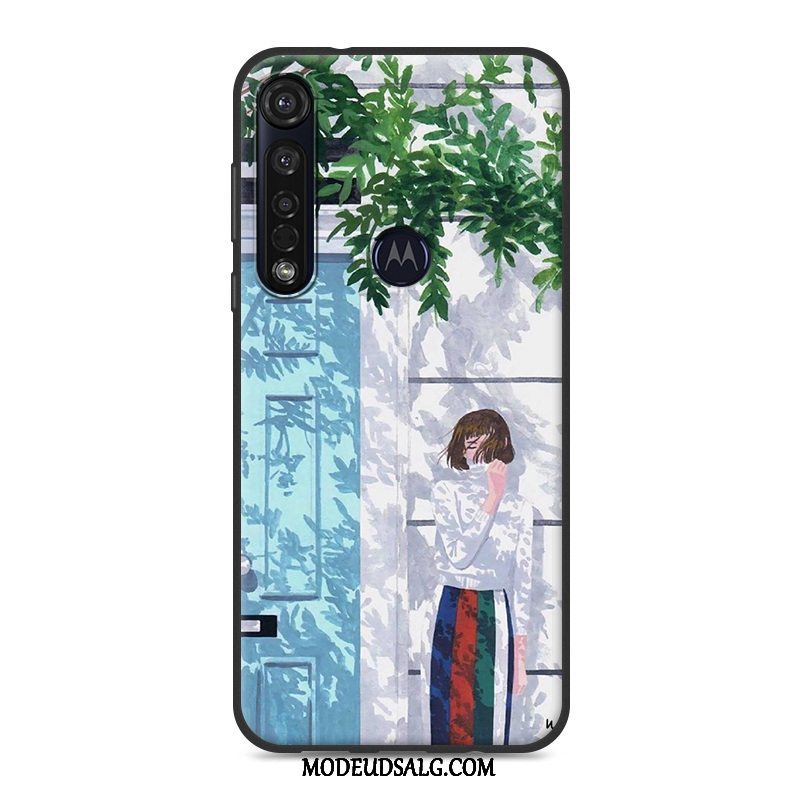 Moto G8 Plus Etui Anti-fald Hvid Cover Af Personlighed Silikone