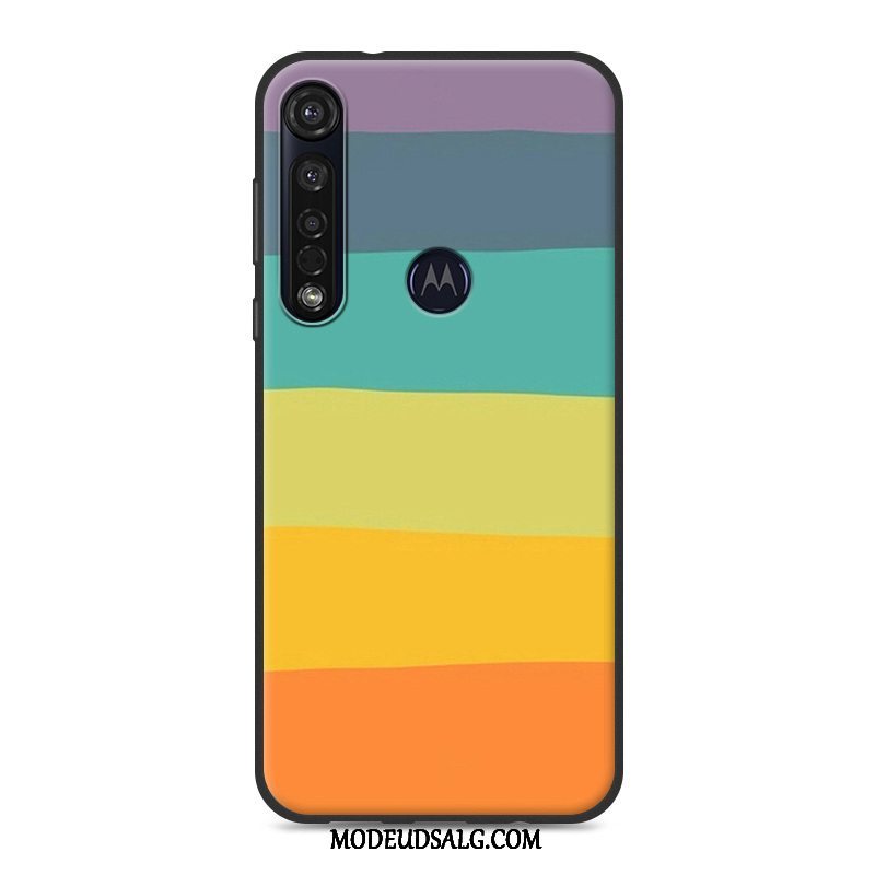 Moto G8 Plus Etui / Cover Silikone Scenery Gul Simple