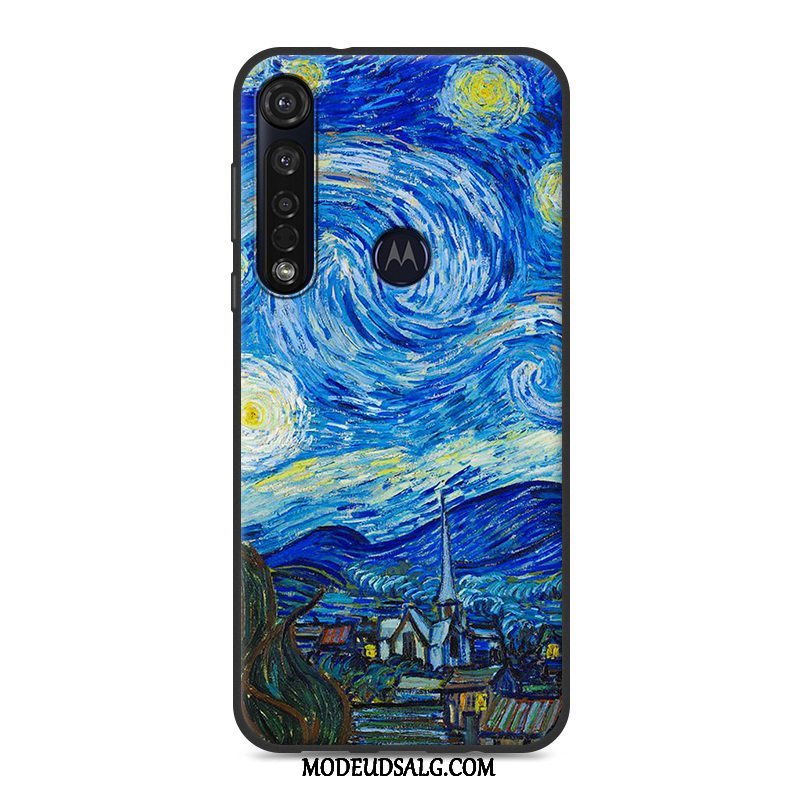 Moto G8 Plus Etui / Cover Silikone Scenery Gul Simple