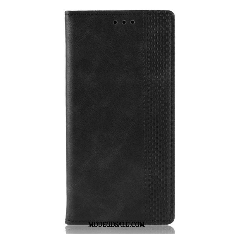 Moto G8 Plus Etui Sort Magnetisk Spænde Folio Beskyttelse Cover