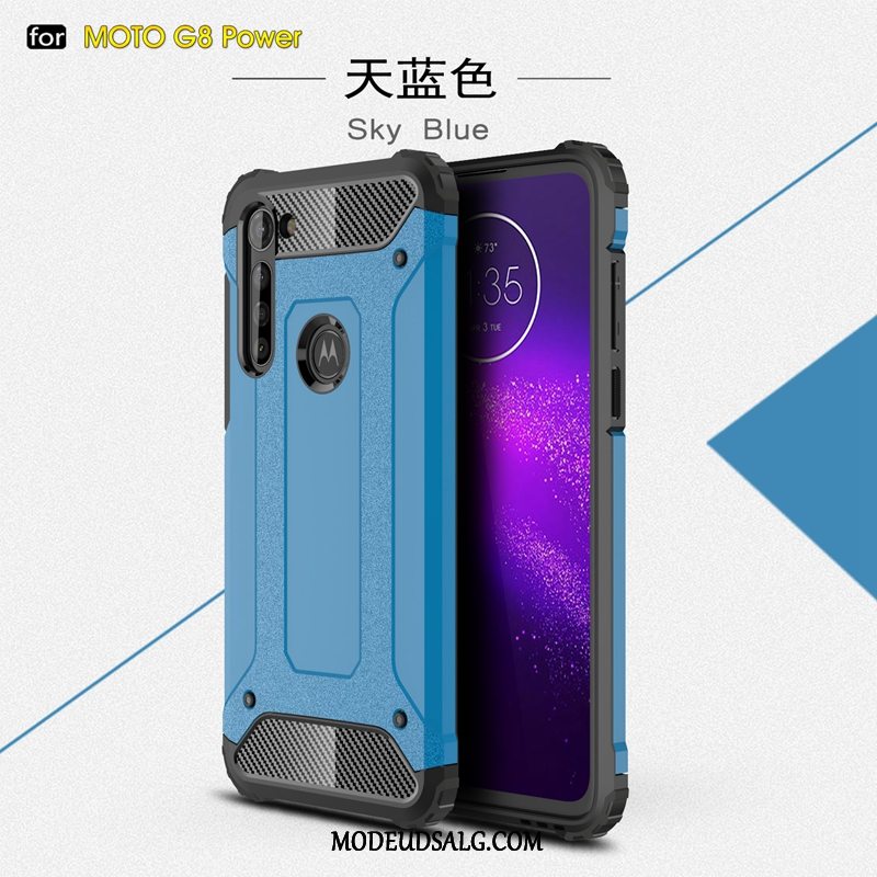 Moto G8 Power Etui Blå Cover Alt Inklusive Ny Hård