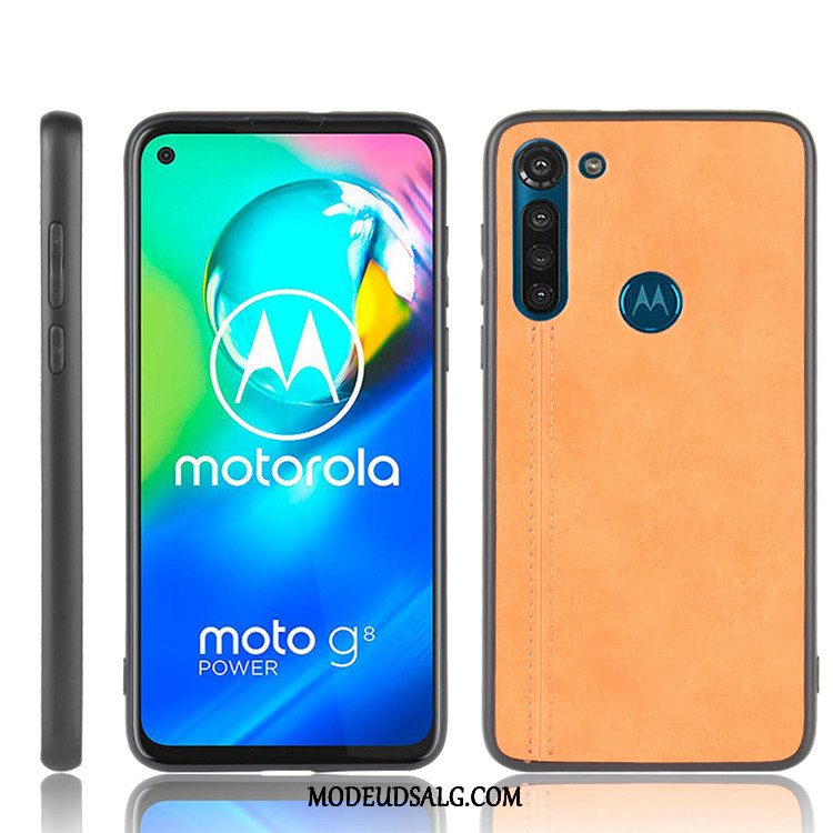 Moto G8 Power Etui / Cover Sort Læder Hård Beskyttelse Alt Inklusive