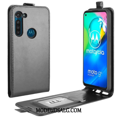 Moto G8 Power Etui / Cover Trend Lædertaske Support Sort