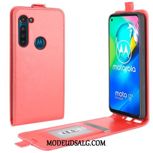 Moto G8 Power Etui / Cover Trend Lædertaske Support Sort