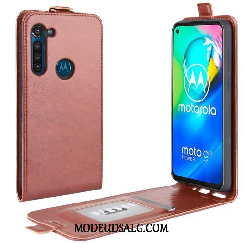 Moto G8 Power Etui / Cover Trend Lædertaske Support Sort