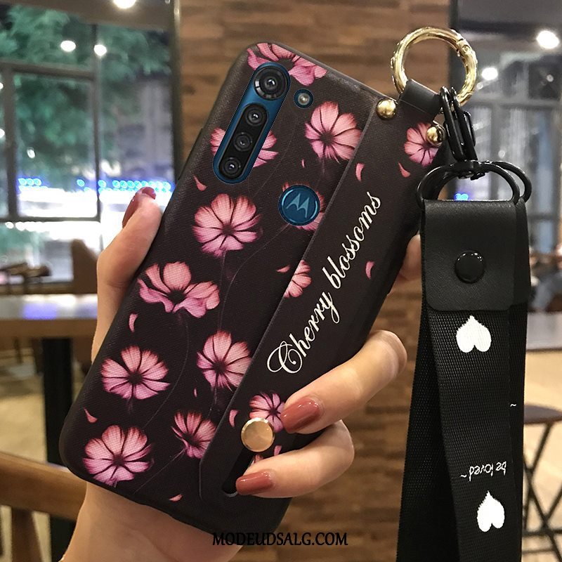 Moto G8 Power Etui Frisk Blomster Blød Lilla Beskyttelse