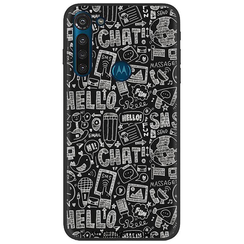 Moto G8 Power Etui Sort Malet Nubuck Pu Blød