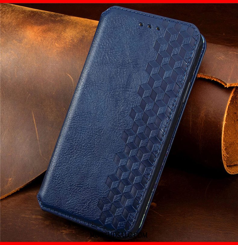 Moto G8 Power Lite Etui / Cover Lædertaske Folio Hængende Ornamenter Grøn Ternede