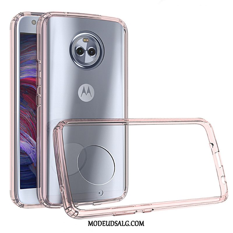 Moto X4 Etui Af Personlighed Gennemsigtig Anti-fald Ramme Sort