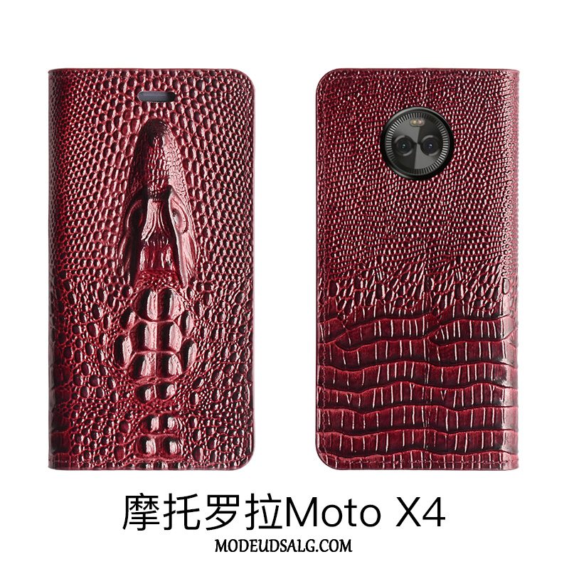 Moto X4 Etui / Cover Beskyttelse Sort Læder High End Folio