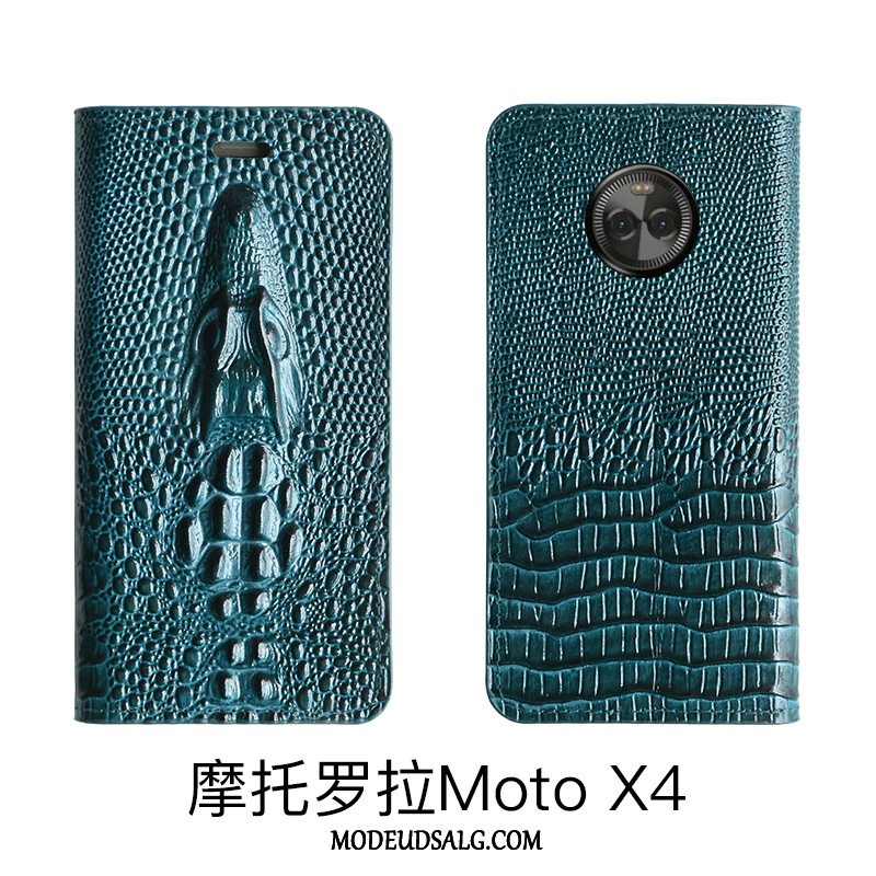 Moto X4 Etui / Cover Beskyttelse Sort Læder High End Folio