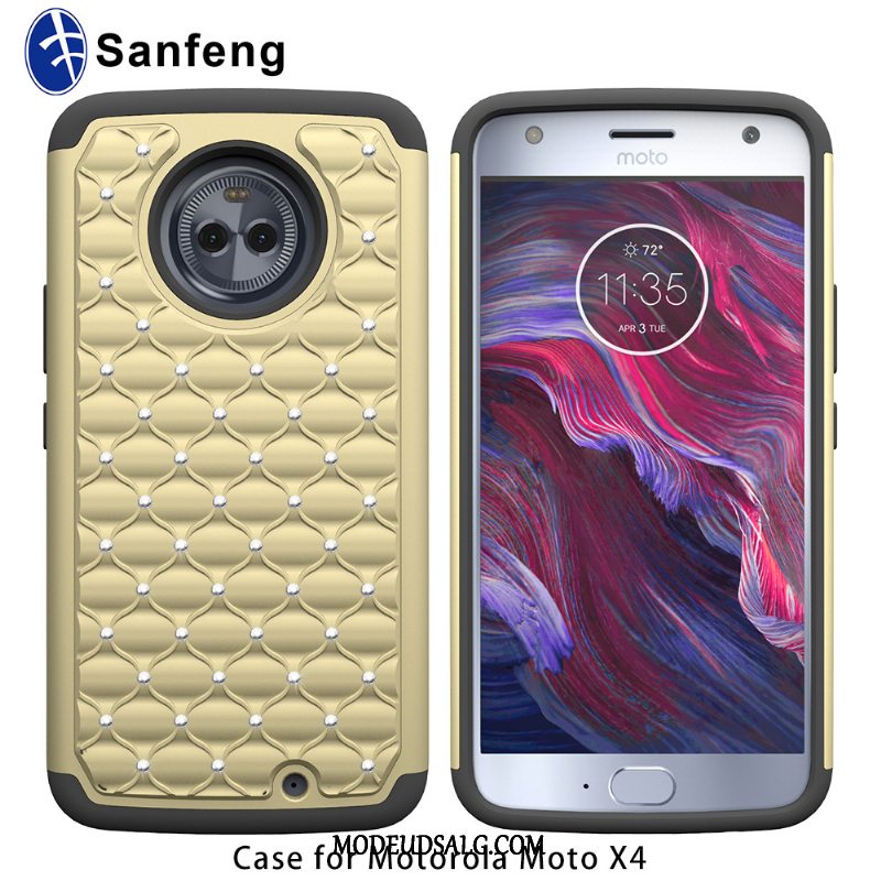 Moto X4 Etui Pulver Cover Rød Strass